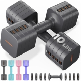 FEIERDUN 5-in-1 Adjustable Dumbbell Set of 2, Review adjustable dumbbells