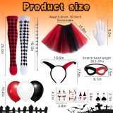 Watayo 13 Pcs Women Halloween Clown Costume Set, Black Review halloween costumes for women