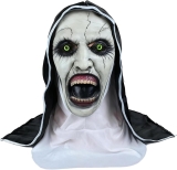 Scary Nun Mask with Head scarf, Creepy Open Mouth Evil Review halloween scary costumes