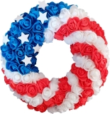 4th of July Wreath for Front Door, Red White and Blue Review wreath