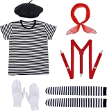 Woman Mime Costume Halloween Adult Men French Mime Review halloween costumes for women