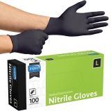 Inspire Black Nitrile Disposable Gloves | 4.5 Nitrile Review gloves