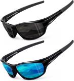 2 Pack Polarized Sports Sunglasses for Men Women, Wrap Review sports sunglasses