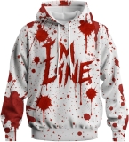 Novelty Long Sleeve Hoodie Funny Fashion Blood Splatter Review halloween scary costumes