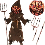 Morph Scary Pumpkin Costume With Pitchfork and Mask, Review halloween scary costumes