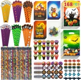168 PCS Halloween Party Favors,24 Pack Stationery Review halloween goodie bags