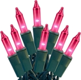 HISHINY Christmas Lights 100 Count Pink Christmas Tree Review christmas decorations