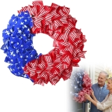 4th of July Wreath for Front Door, Red White and Blue Review wreath