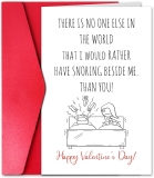 Funny Snoring Valentines Day Card for Husband, Happy Review greeting cards