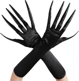 Long Finger Claw with Black Gloves for Women Scary Review halloween scary costumes