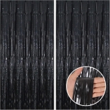 CANREVEL 2 Pack 3.3×8.2 Feet Black Foil Fringe Backdrop Review halloween decoration ideas
