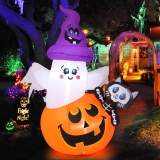 COMIN 5 FT Halloween Inflatables Pumpkin Ghost Cat Review halloween setup guide
