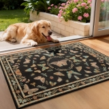 Unirea 2×3 Small Black Washable Area Rug, Door Mat Review area rug