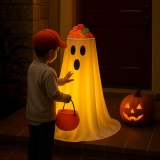 Oudain Halloween Door Decorations Glowing Ghost Candy Review halloween candy holders