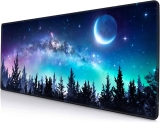 Gaming Large Mouse Pad with Stitched Edges, Galaxy Desk Review desk mat