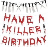4 Pcs Have A Killer Birthday Banner Halloween Party Review halloween party supplies