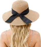 Beach Hat for Women, Wide Brim Sun Straw Hats for Review straw hat
