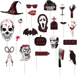 Generic 22PCS Halloween Horror Photo Booth Props Sign Review halloween photo booth props
