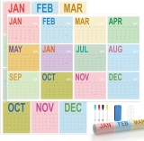 2026 Wall Planner 34.8″x22.8″ Rolled Dual-Sided Dry Review wall calendar
