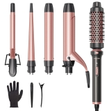Wavytalk 5 in 1 Curling Iron Set with Curling Brush and Review curling iron