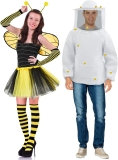Ramede Couple Bee Costume Beekeeper Adult Set Halloween Review halloween couple costumes