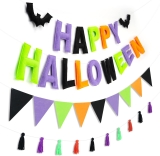 Happy Halloween Felt Banner 3D – Halloween Garland Review halloween decoration checklist