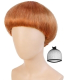 ANOGOL Hair Cap + Short Ginger Bowl Cut Wig Orange Review halloween funny costumes