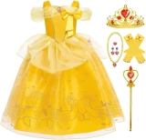 Princess Costume for Girls Kids Belle Dress Halloween Review halloween cosplay outfits