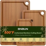 Bamboo Cutting Board for Kitchen, 3-Piece Set with Review cutting board