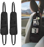 QUICTO 2PCS Car Seat Storage Hanging Bag, Multi-Pocket Review road trip organizer