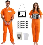 HOMELEX Prisoner Jumpsuit Adult Orange Prison Men Women Review halloween costumes for adults
