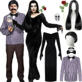 Xtinmee 8 Pcs Couples Halloween Cosplay Costume Gothic Review halloween family costumes