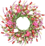 Sggvecsy Spring Summer Wreath for Front Door 22 Inch Review wreath