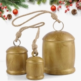 3 Pcs Harmony Cow Bells Vintage Christmas Gold Bells, Review garland