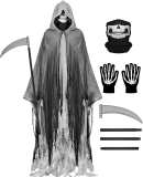 Grim Reaper Costume, Halloween Hooded Cloak Review halloween family costumes