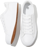 SERNIAL Womens White Tennis Shoes PU Leather Sneakers Review sneakers