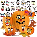 60 Pack Large Halloween Pumpkin Decorating Stickers, Review halloween kids decorations