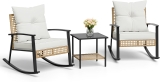 Greesum 3-Piece Patio Bistro Set Rocking Chair, Review patio furniture