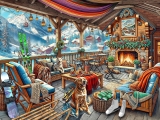 Ski Cabin Jigsaw Puzzle 550 Piece by Vermont Christmas Review puzzles