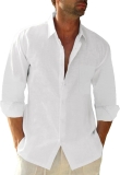 Button Down Linen Shirts for Men Casual Long Sleeve Review linen shirt