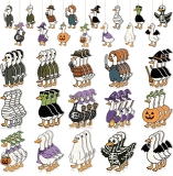 Halloween Spooky Goose Wood Hanging Ornaments – 45Pcs Review halloween classroom decorations