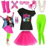 80s Outfit Women Costume Accessories Set T Shirt Shorts Review halloween costumes
