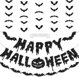 Pre-Strung Glitter Happy Halloween Banner- Black Review halloween banners