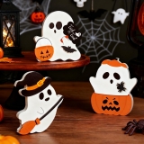 Cute Halloween Decorations Indoor, 3 PCS Wooden Ghost Review cheap halloween decor ideas