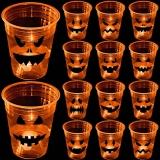 mishunyus 24 Pcs Halloween Glow Pumpkin Party Cups, Review halloween party supplies