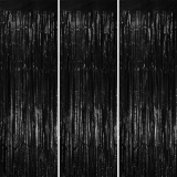 Voircoloria 3 Pack 3.3×8.2 Feet Black Foil Fringe Review halloween backdrop decorations