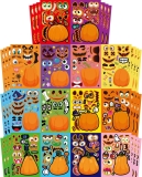 56 Sheets Halloween Pumpkin Make a Face Stickers for Review halloween party games