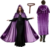 Niurui Renaissance Hooded Cape with Vintage Belt Review halloween costumes for men