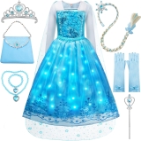 Davvew Princess Dresses for Girls Light Up Princess Review halloween costumes for kids