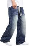 Mens Baggy Jeans Elastic Waisted Denim Pants for Men Review jnco jeans